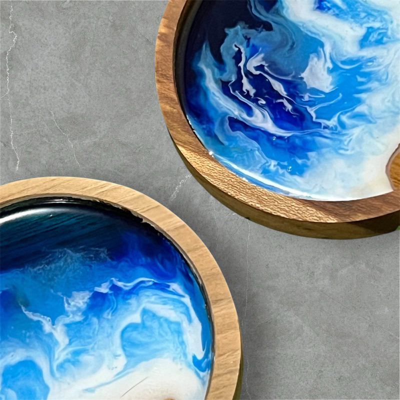Coaster Wood Resin - Tatakan Gelas Resin