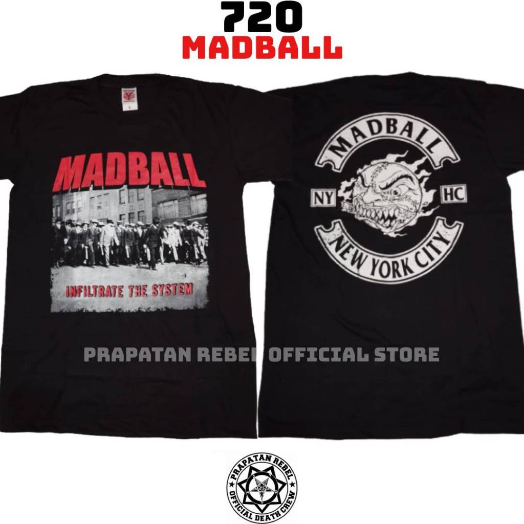 Kaos Pendek MADBALL Kaos Musik Builtup Original PRAPATAN REBEL (720)