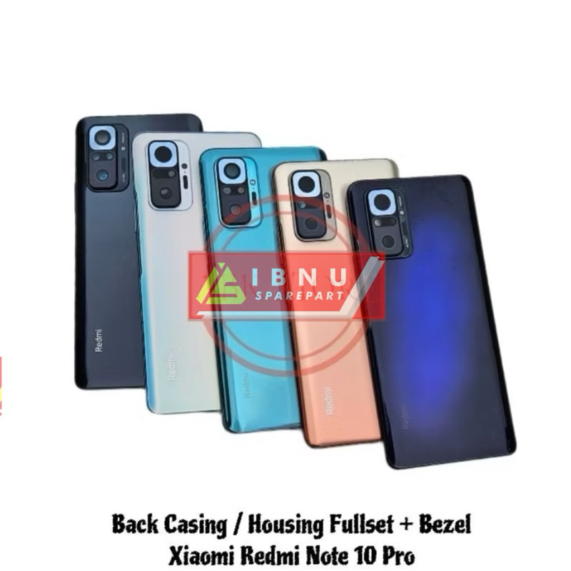 Back Casing - Kesing - Housing - Backdoor Fullset + Bezel Xiaomi Redmi Note 10 Pro ORI