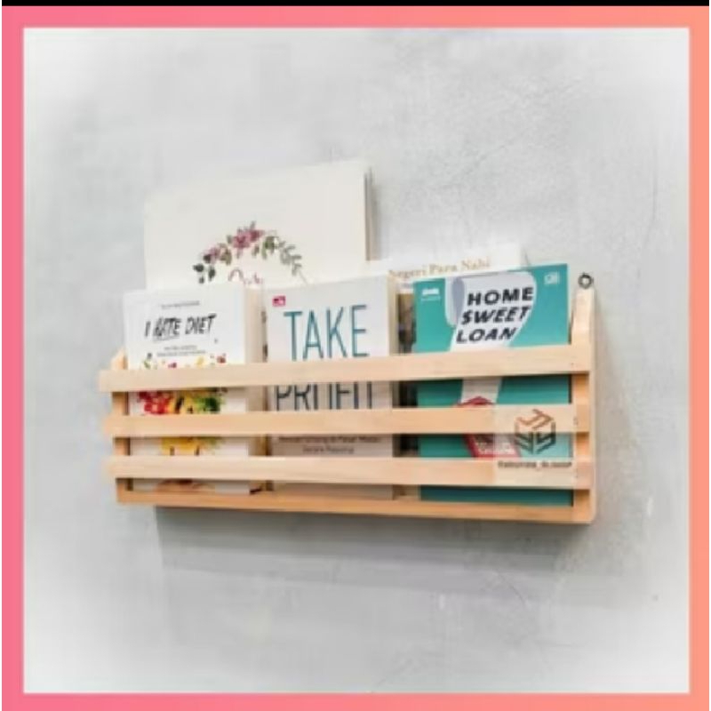 rak buku gantung, rak gantung, rak kayu