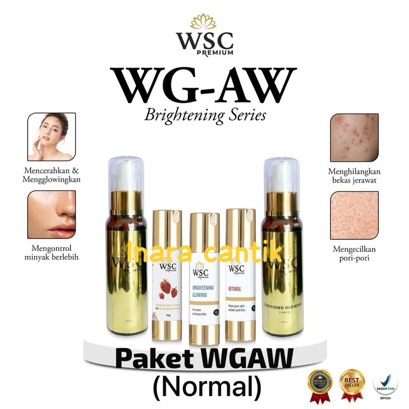 PAKET CREAM WAJAH GLOWIING SKINCARE BPOM VIRAL WSC PREMIUM