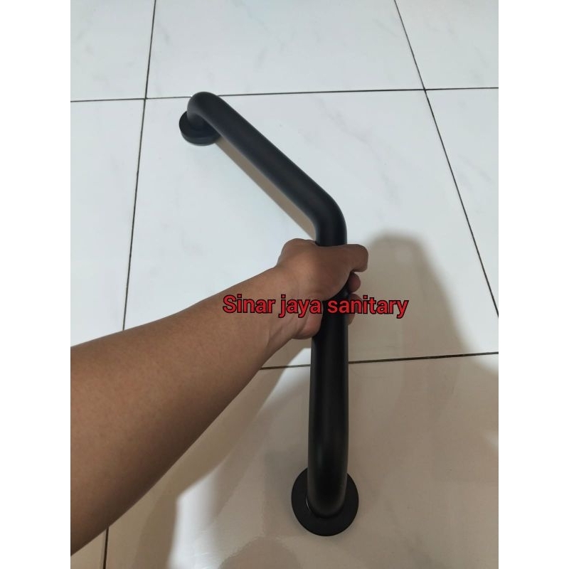 Grab bar siku hitam 50cm stainless stell / Grab bar siku black 50cm / Pegangan siku hitam / Grab bar