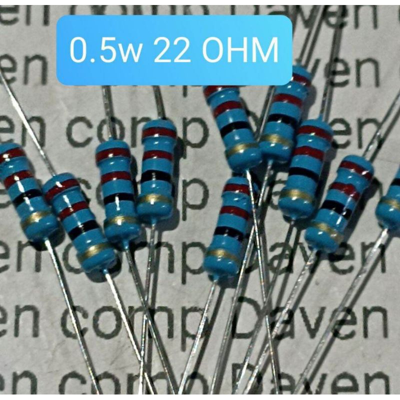 10BUAH RESISTOR 0.5WATT 22 OHM SETENGAH WATT 22 OHM 0.5 WATT 22 OHM 0,5WATT 22 OHM