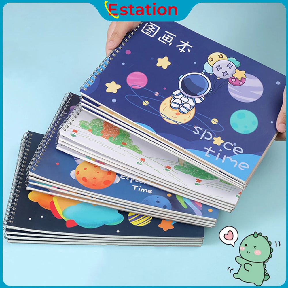 

Estation - Sketchbook A4 Buku Gambar Anak Astronot Jilid Spiral Kertas Tebal 30 Lembar