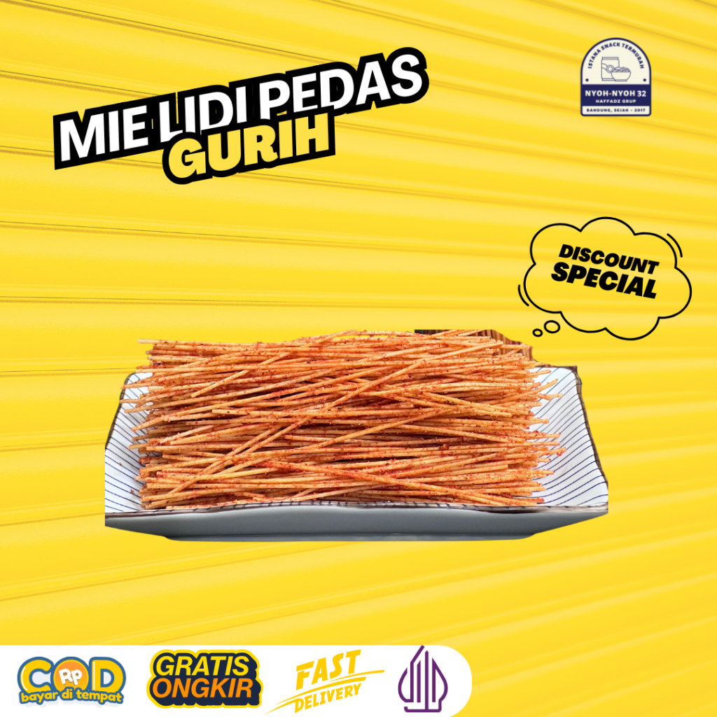 

Mie Lidi Super Lezat, Pedas Gurih nya Bikin Nagih! - 200gr Snack Food Cemilan Favorite