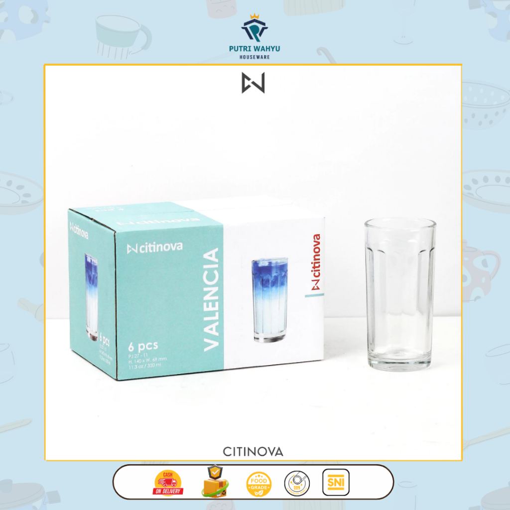 Gelas Kaca Valencia Citinova  Isi 6 Pcs