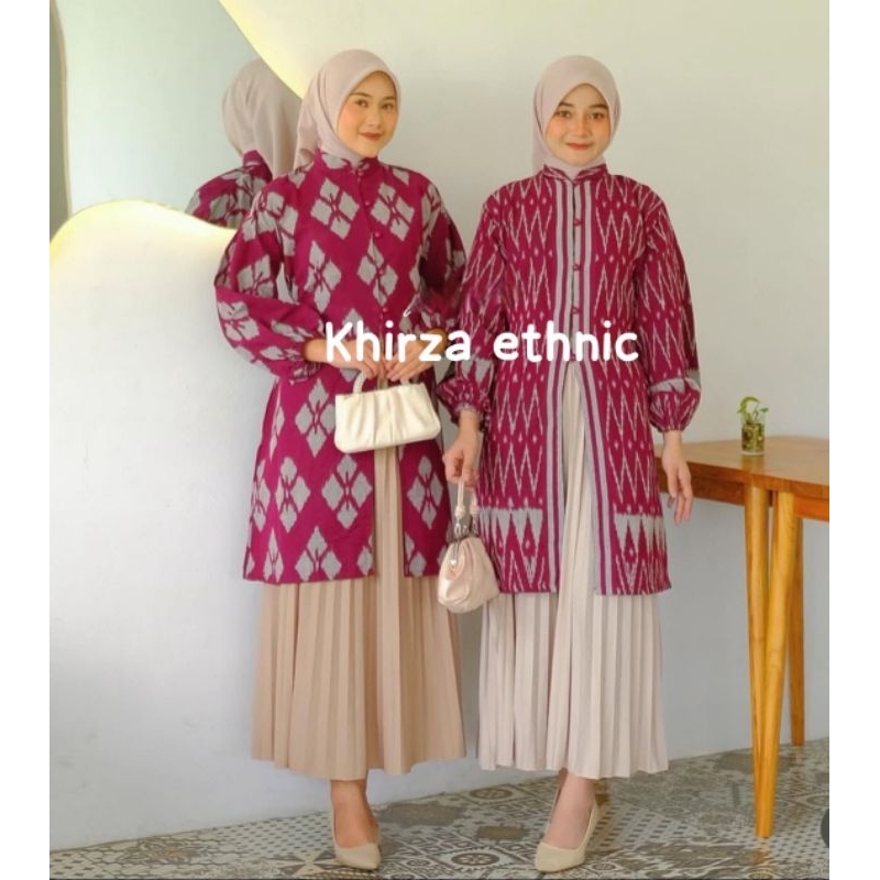 TUNIK CESILA ATASAN WANITA BATIK TENUN MODERN