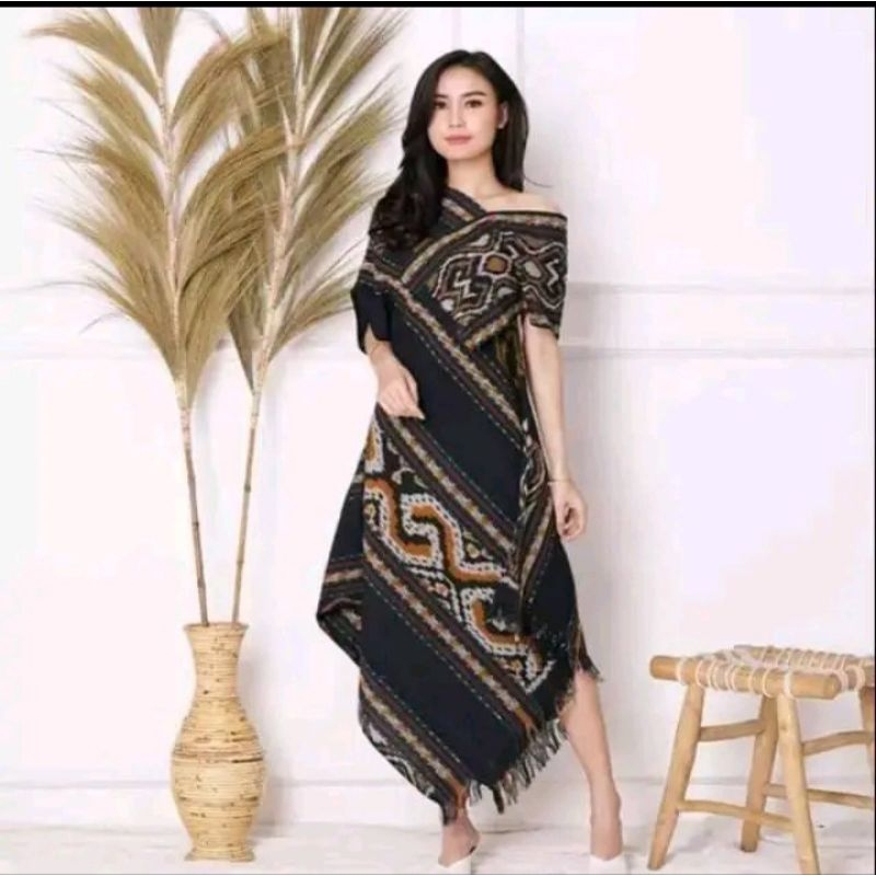 Dress Tenun Casual - Tunik Tenun Ethnic - Asmat + Free Belt
