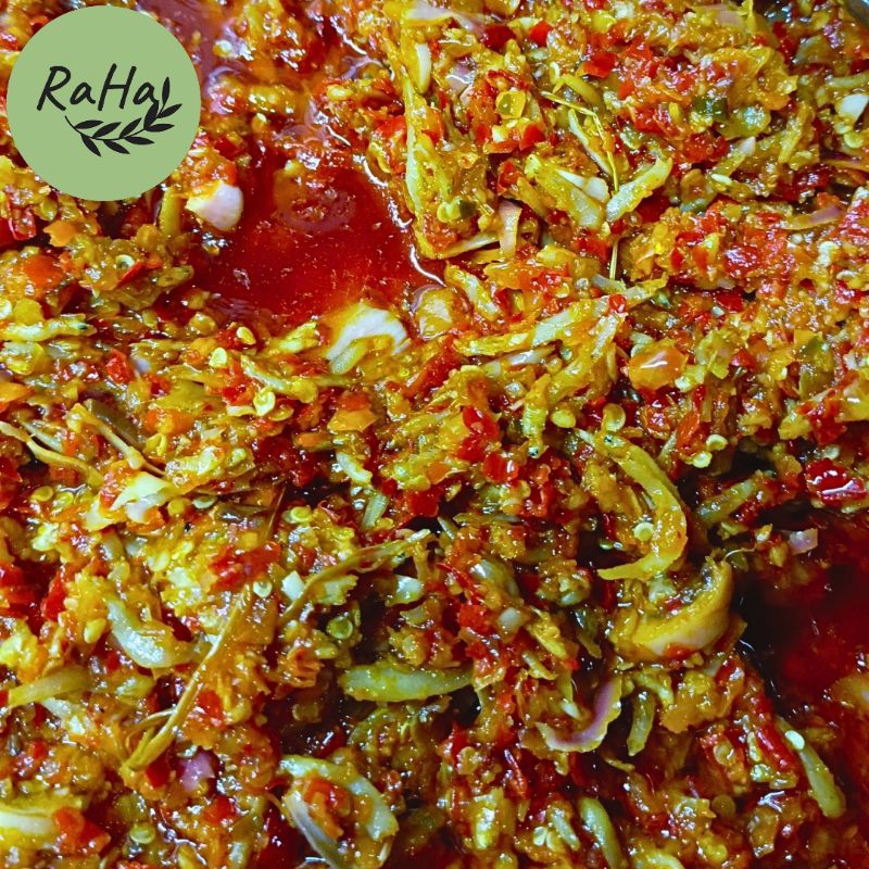 

Sambal teri kecombrang dengan Minyak Kelapa non RBD. tanpa MSG