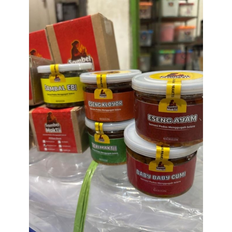 

SAMBAL MAKTII | all varian baby cumi | kloyor | teri | ebi | bandeng asap | eseng ayam