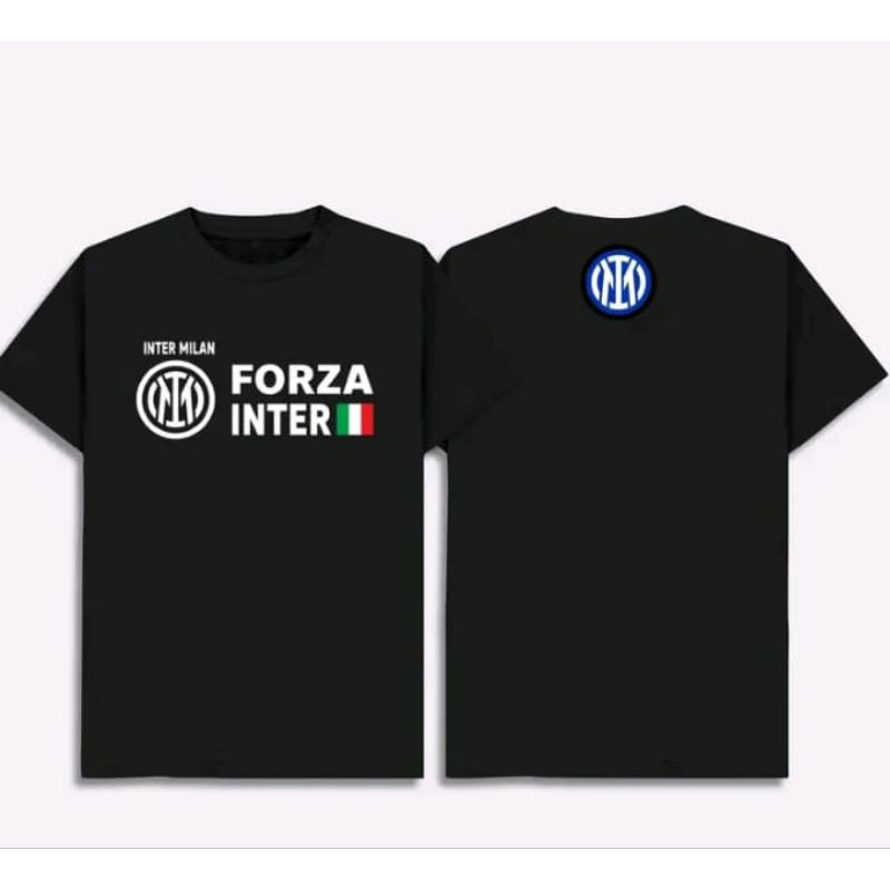 Kaos Bola-Inter Milan Forza Inter-Desain Logo Intermilan Putih-unisex