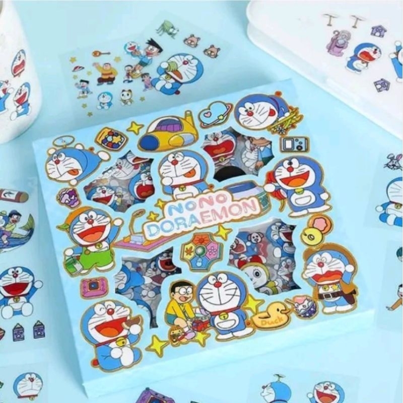 

[COD] Stiker Doraemon PVC anti air isi 100 lembar