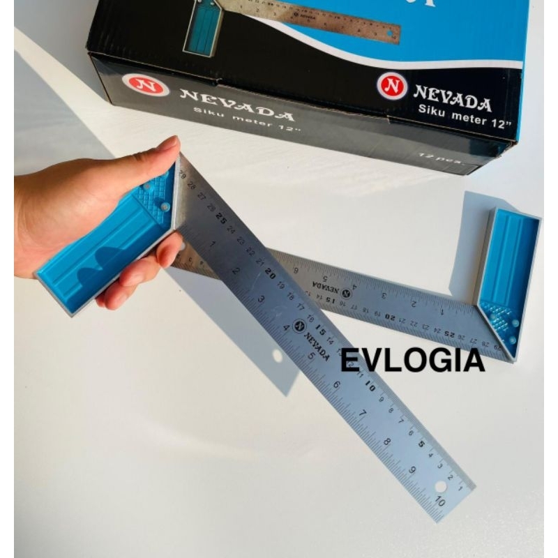 

Siku Meter 12" inch Tebal Penggaris Siku Tukang 30 cm Stainless Pasekon Angle Square