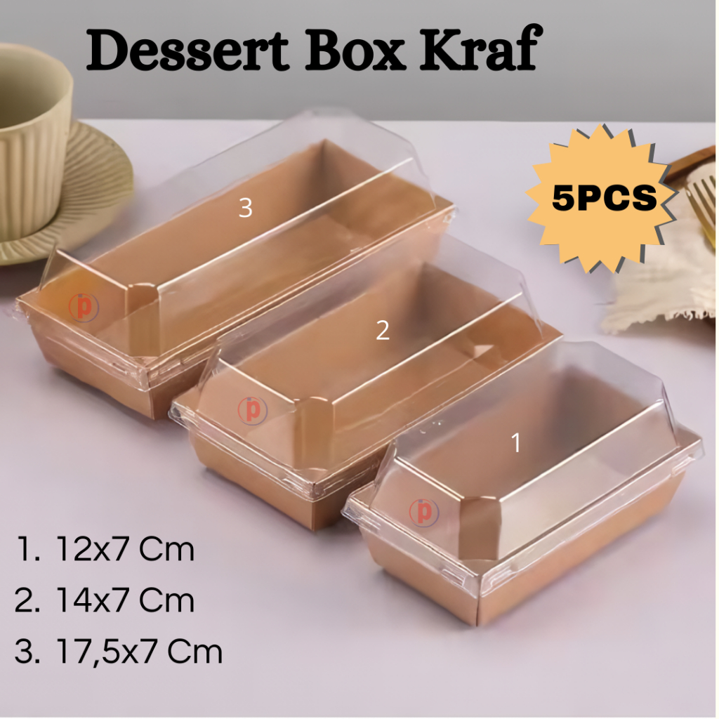 

DESSERT BOX KRAF 5PCS / PAPER BOX / paper box burger sandwich roti kue/box bento cake