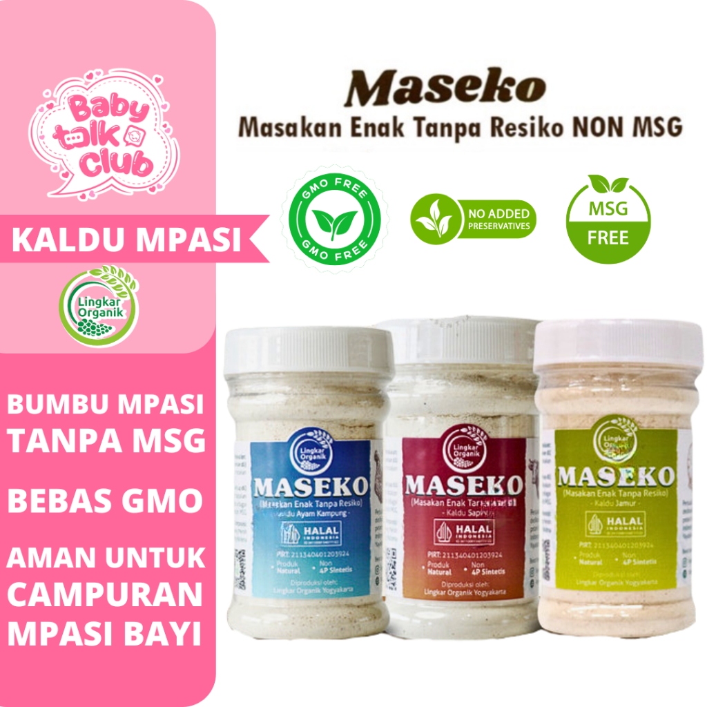 

Paket Hemat Lingkar Organik Maseko Kaldu Ayam Sapi Jamur Kecap MPASI 100gr Non MSG