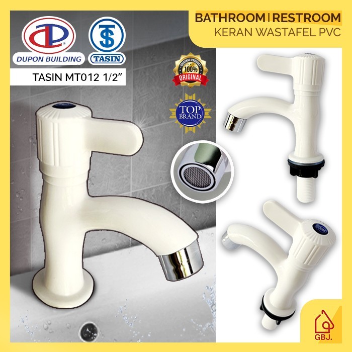 KERAN WASTAFEL DUPON TASIN PLASTIK PVC PUTIH MT012 1/2" / KRAN AIR WASTAFEL PLASTIK MURAH / BASIN FA