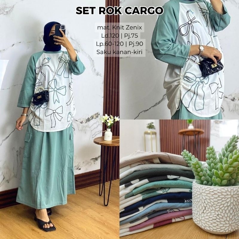 Baju setelan rok wanita panjang muslim atasan dan rok