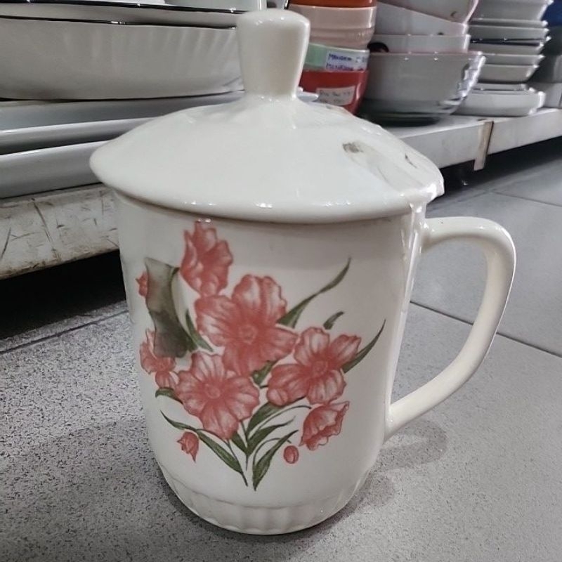 mug papa mama mug keramik jumbo mug bunga flower shabby vintage