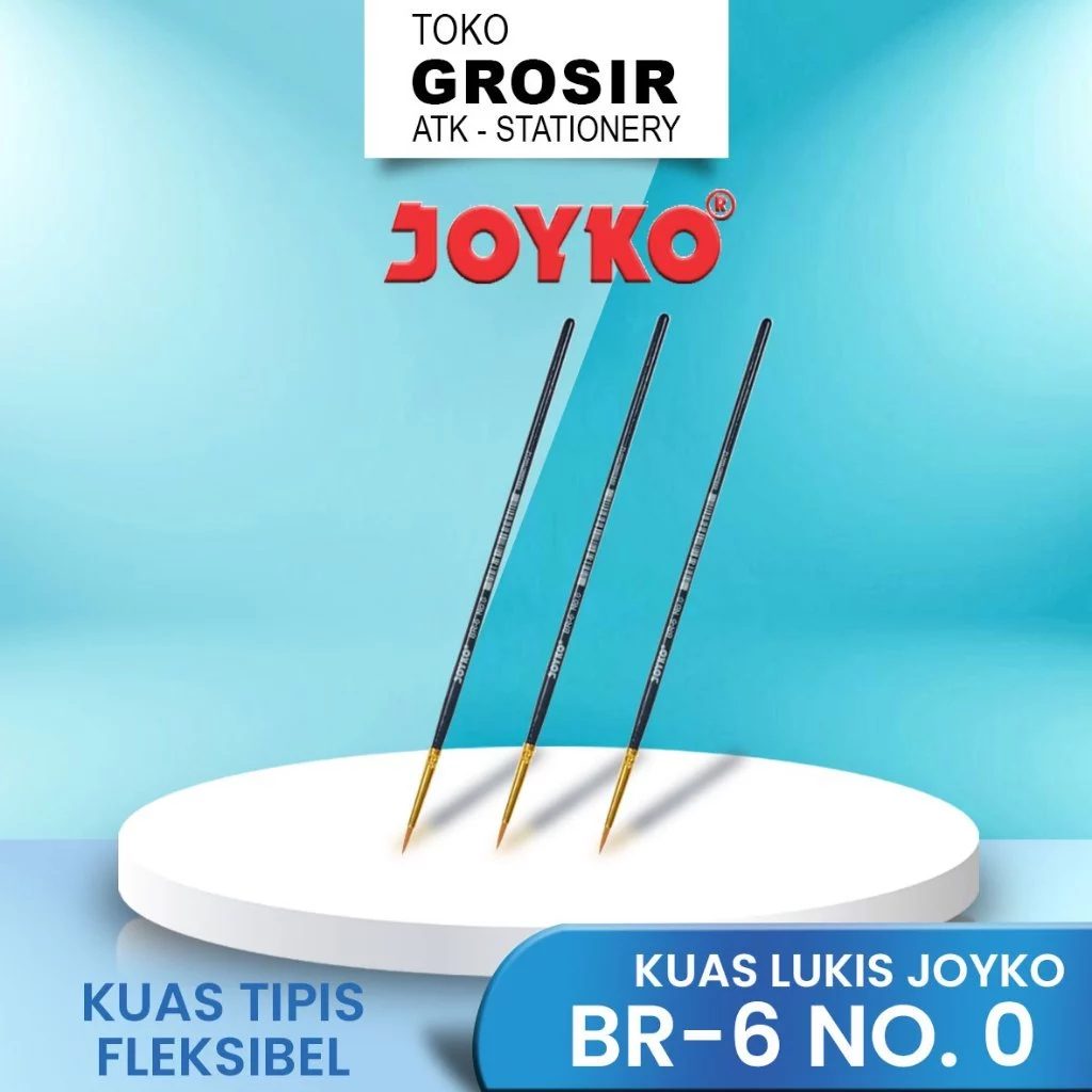 

(LIVE) Brush Kuas Cat Air Cat Minyak Lukis Acrylic Joyko BR-6 No.0