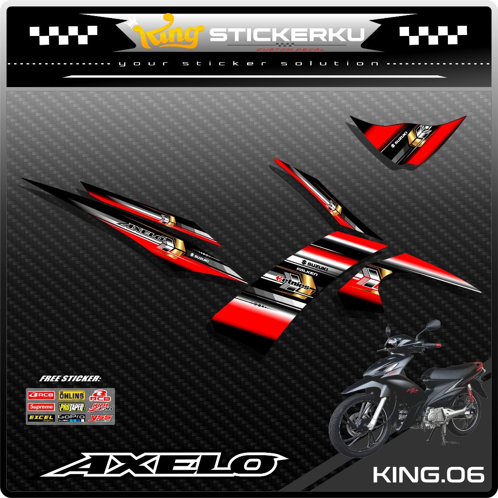 Stiker Striping Decal Motor Suzuki Shogun Axelo 125 R Variasi. KS.06