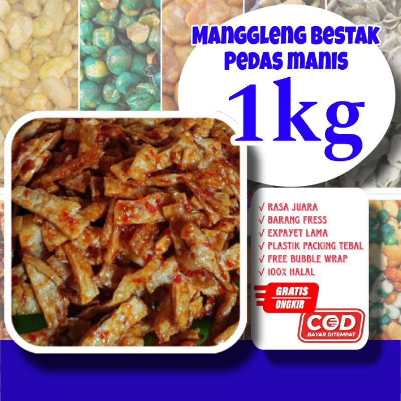 Manggleng singkong bestak pedas manis / keripik singkong / manggleng /