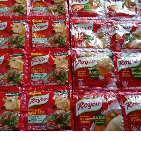 

Royco 8g, bumbu kaldu ayam dan sapi renteng isi 12sachet