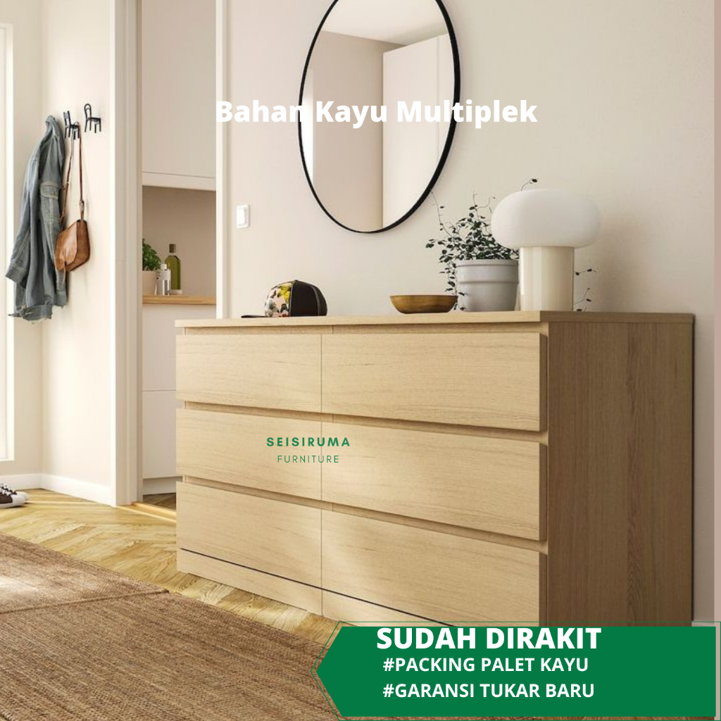 Drawer Pakaian Meja Nakas Minimalis Penyimpanan Samping Modern Susun Kayu Kamar Tempat Bufet Kecil