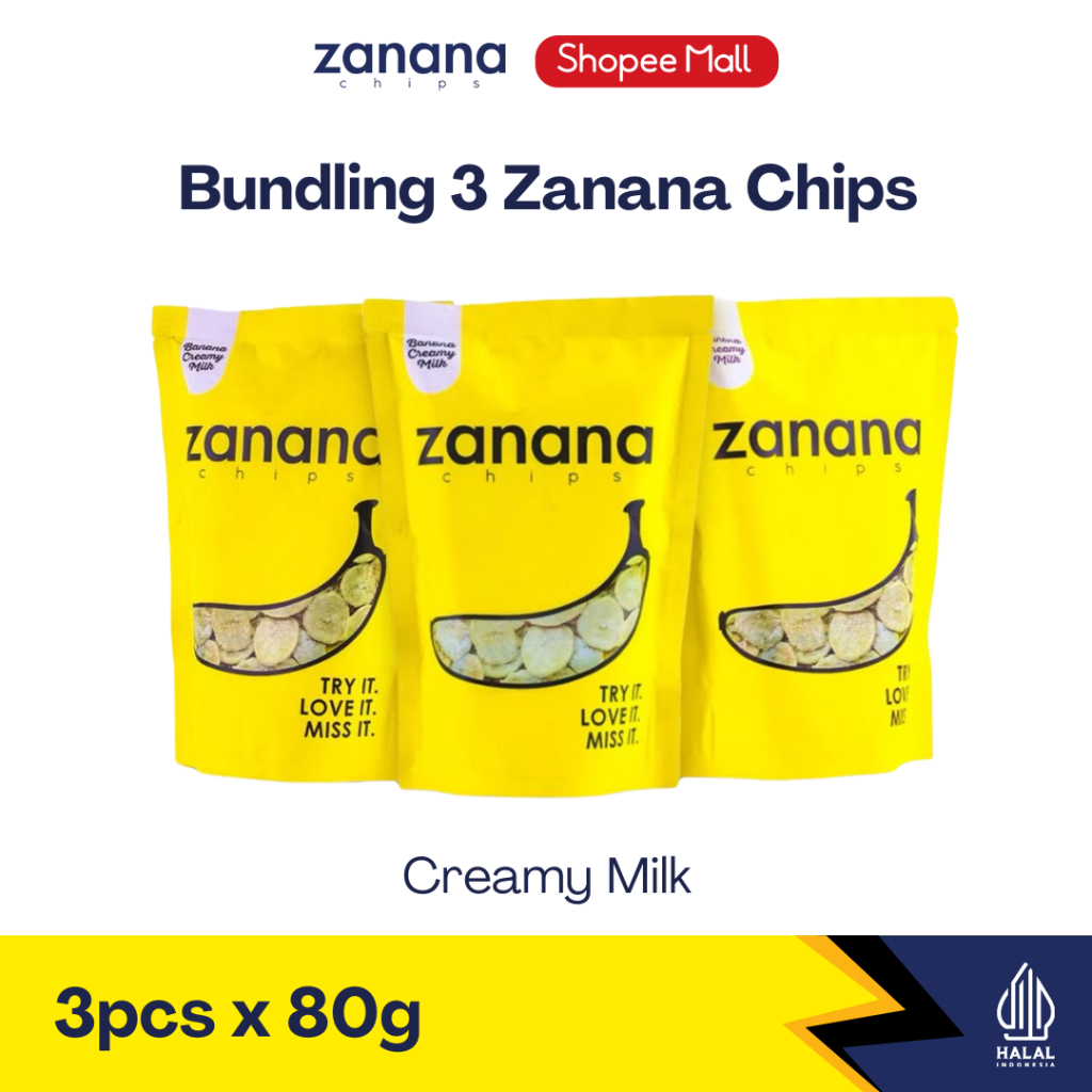 

Zanana Chips Paket Creamy Milk 3 pcs | Keripik Pisang Bumbu Tebal dan Renyah