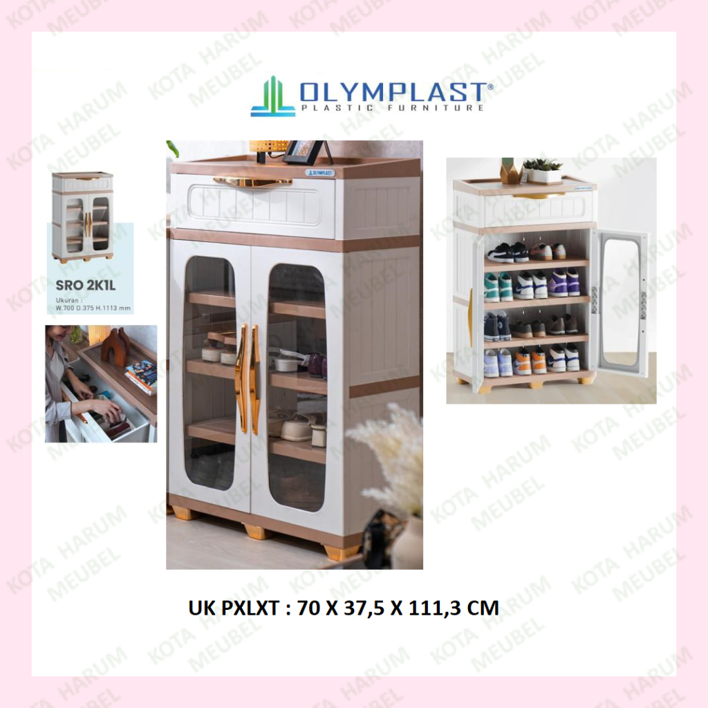 lemari sepatu plastik olymplast SRO 2K1L SRO 2K 1L SRO2K1L murah bandung lemari sepatu plastik rak s