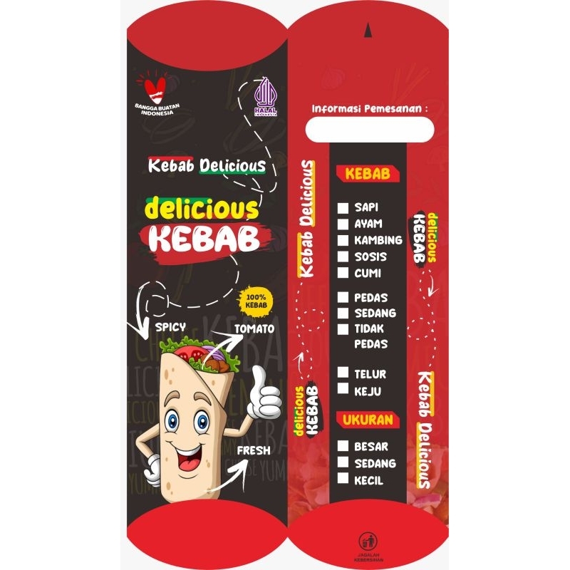 

100 pcs kemasan kebab/kertas kebab/wadah kebab