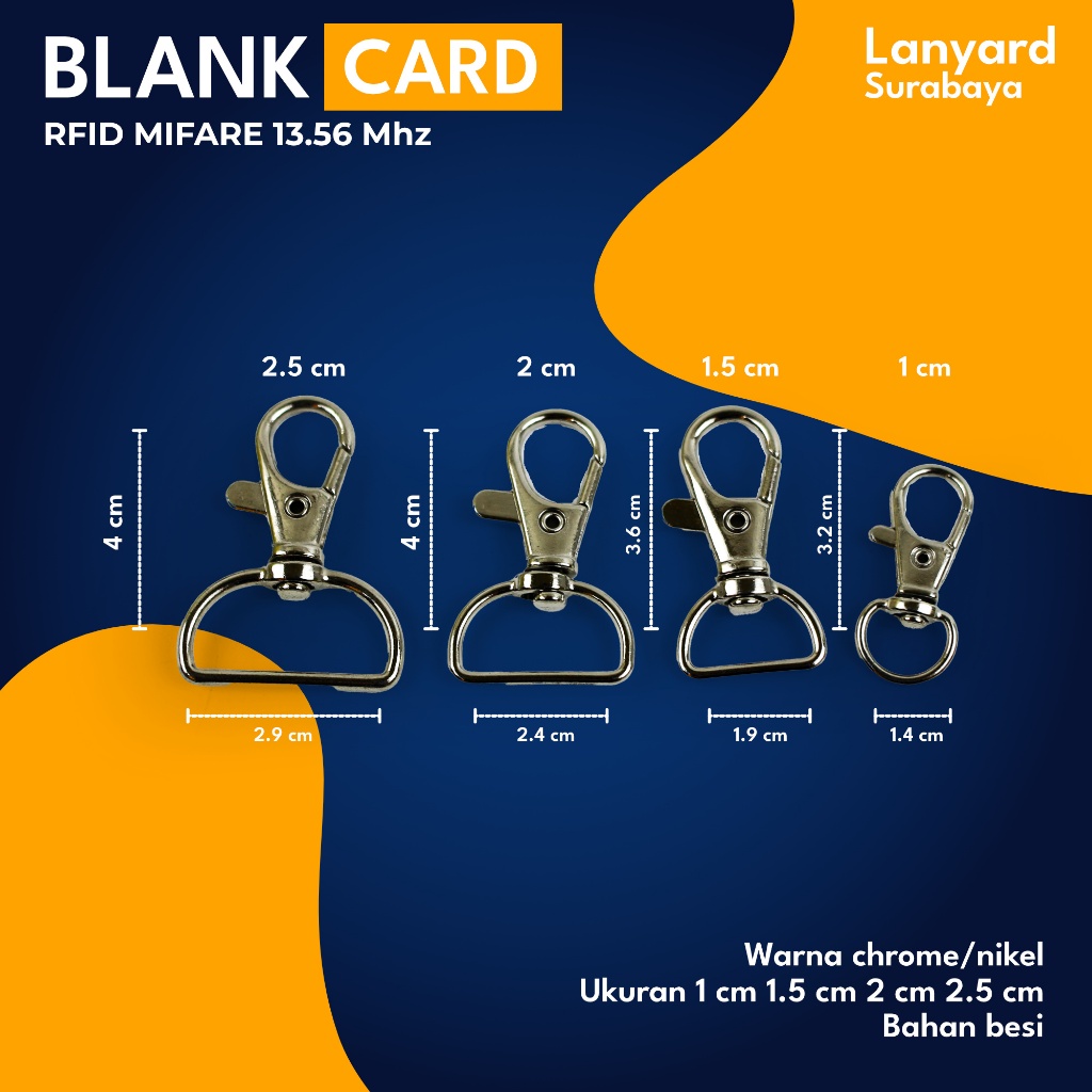 

Kew Kew Kait Besi Cantelan Pengait Pita Lanyard ID Name Card ukuran 1 cm - 1.5 cm - 2 cm - 2.5 cm