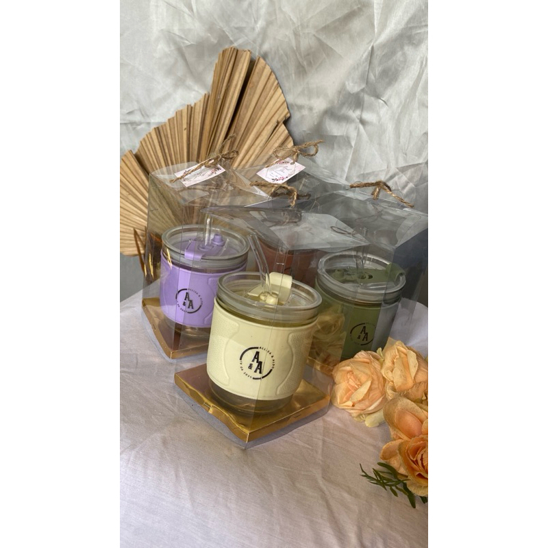 souvenir gelas sedotan wedding aeshtetic packing mika/box dus