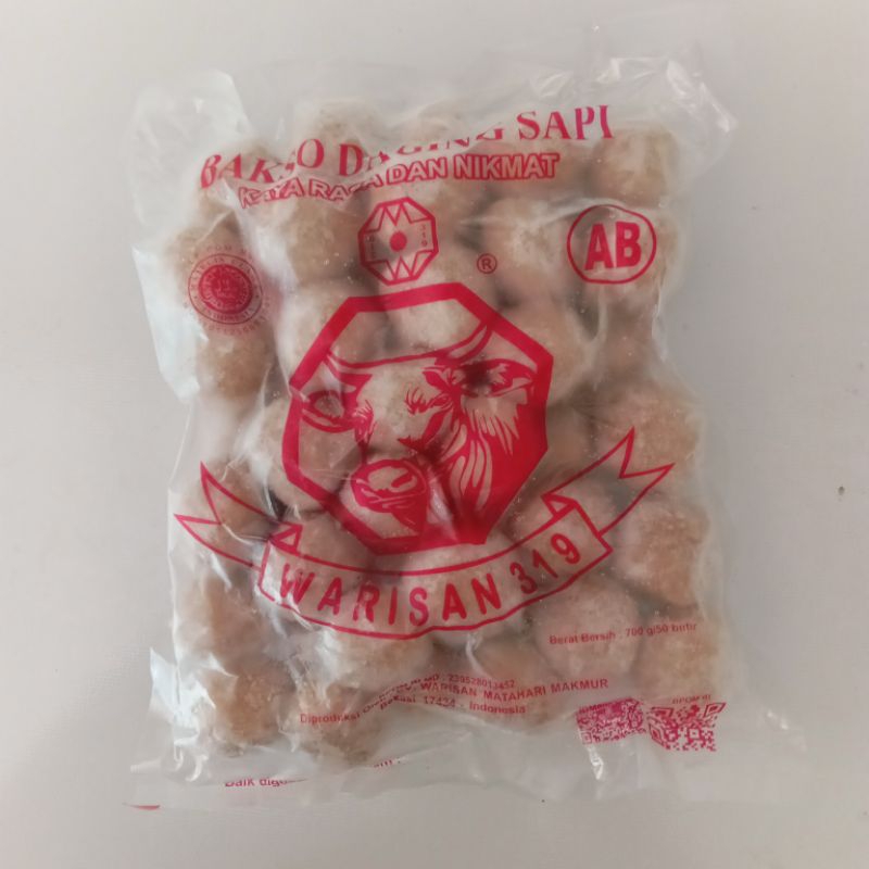 

bakso warisan AB (merah) 500gr isi 50