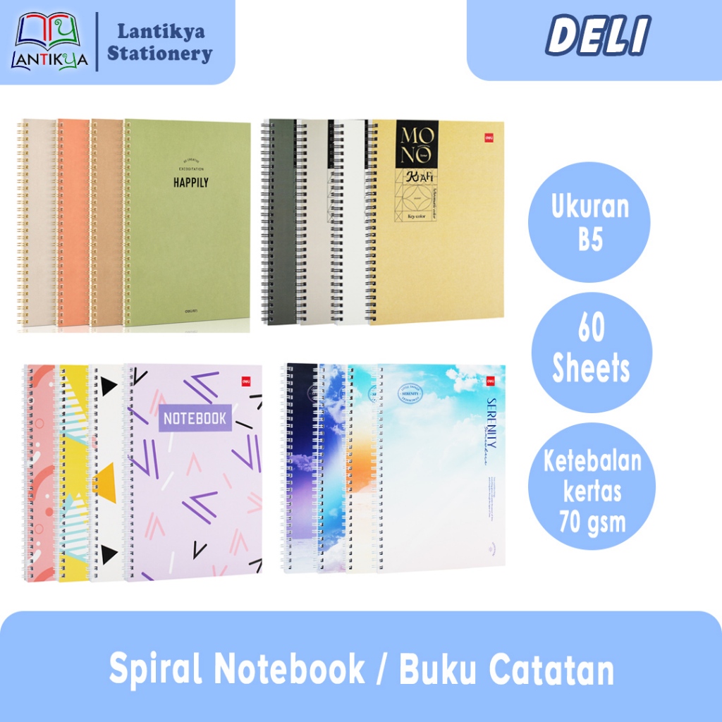 

Deli Spiral Notebook / Buku Catatan Ukuran B5