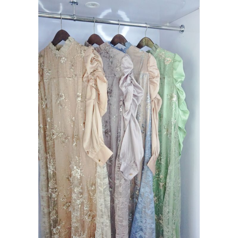 READY Bottega Dress Muslimah Mandha.co | Dress Pesta Muslimah Renda Cantik