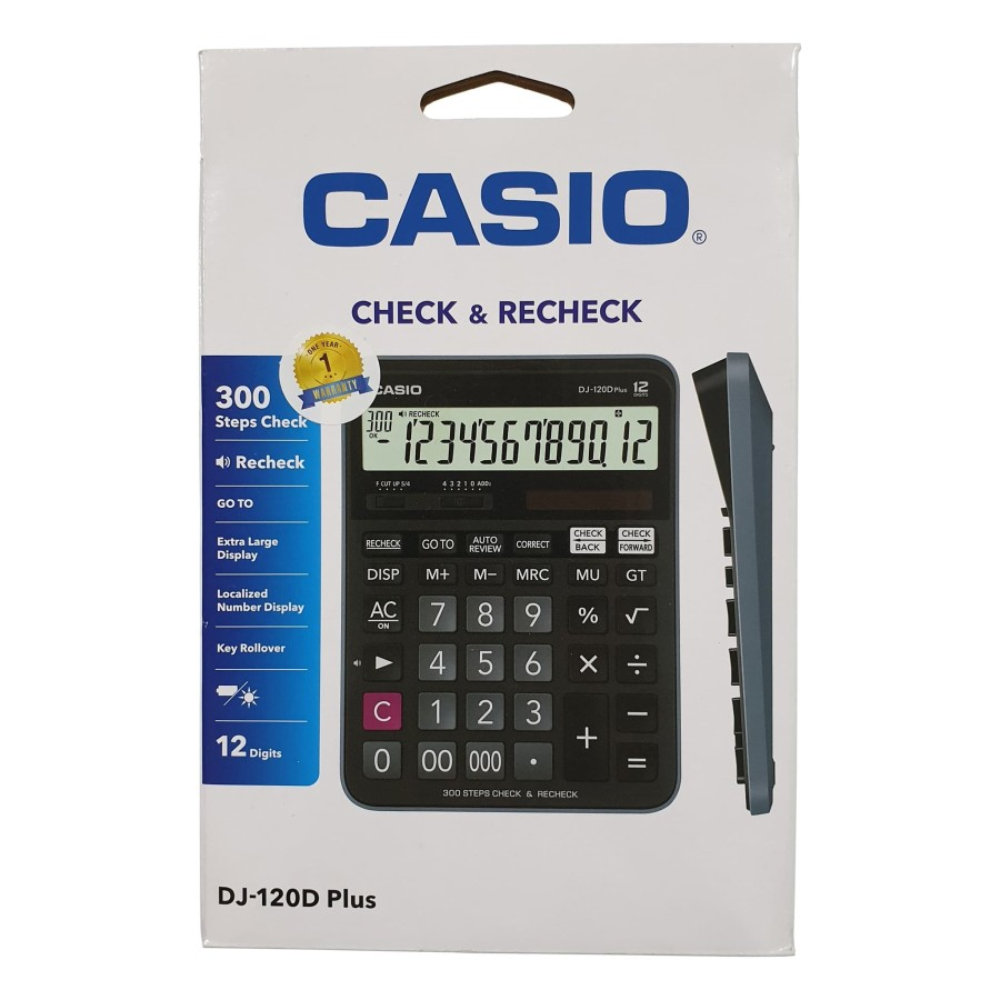 

casio kalkulator dagang - meja - check - correct - dj 120 & dj 220 (12 digit ) - dj 240 (14 dgit) - ATK