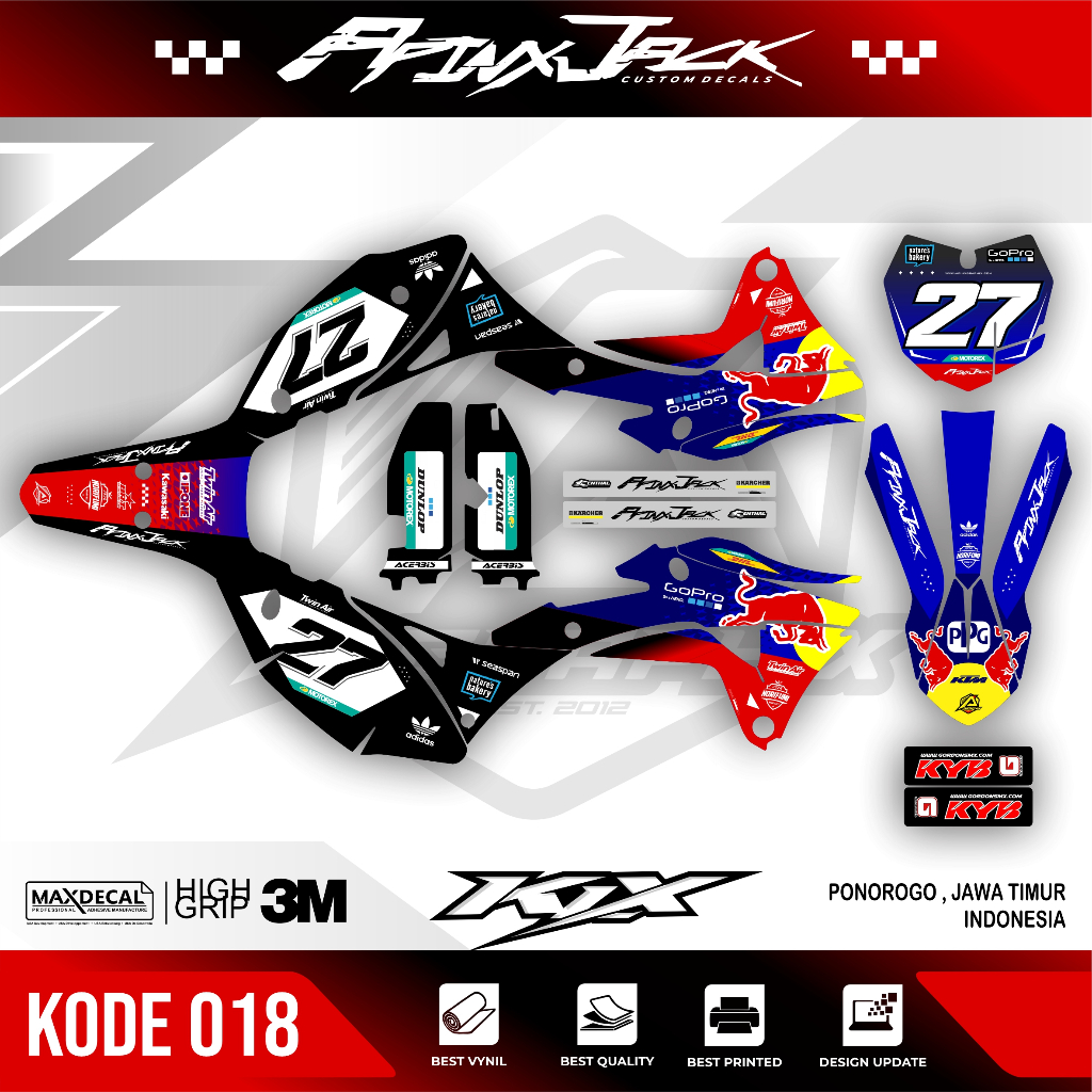 STICKER KLX GORDON KODE 018 - DECAL STIKER KLX FULL BODY - DECAL GORDON KEREN - KLX GORDON
