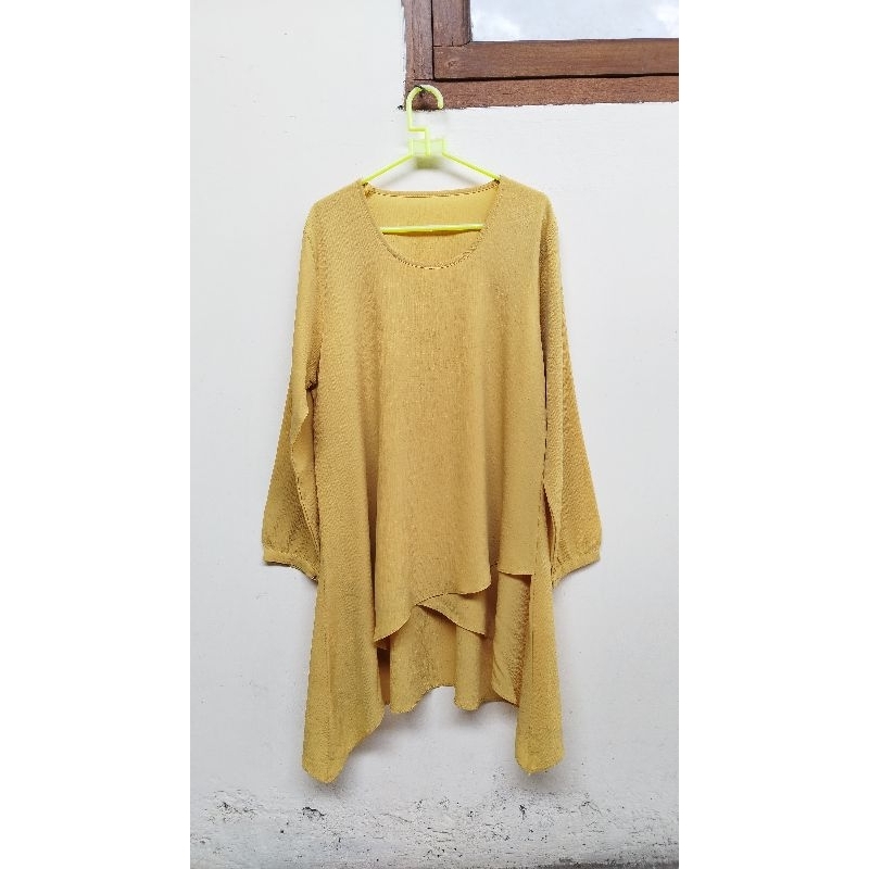PRELOVED BLOUSE WANITA KUNING MUSTARD ATASAN WANITA KUNING MUSTARD