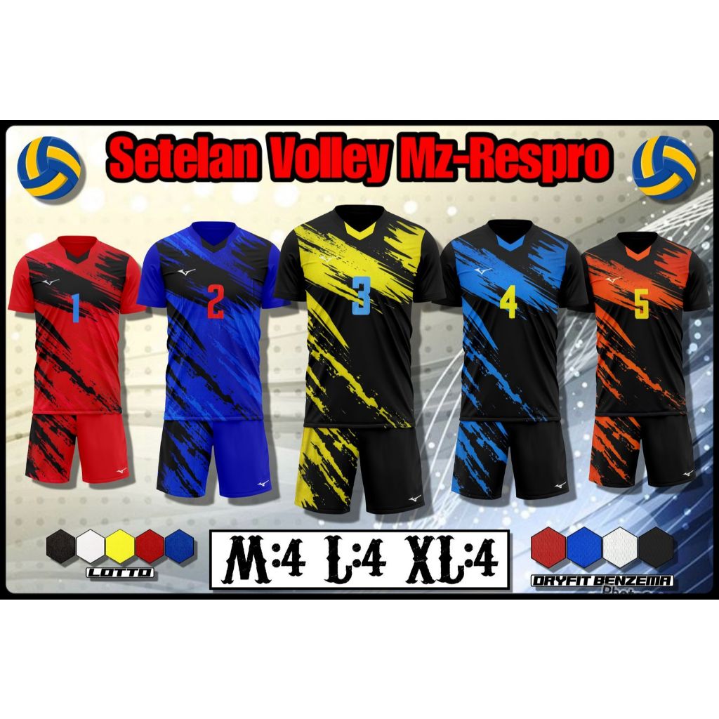 MZ RESPRO - Setelan Voli / Jersey Voli / Setelan Olahraga Pria dan Wanita / Jersey Olahraga / Setela