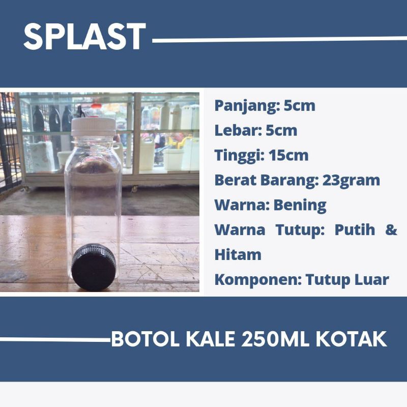 Botol Kale 250ml Kotak/ Botol Jus 250ml Kotak/ Botol 250ml Gepeng