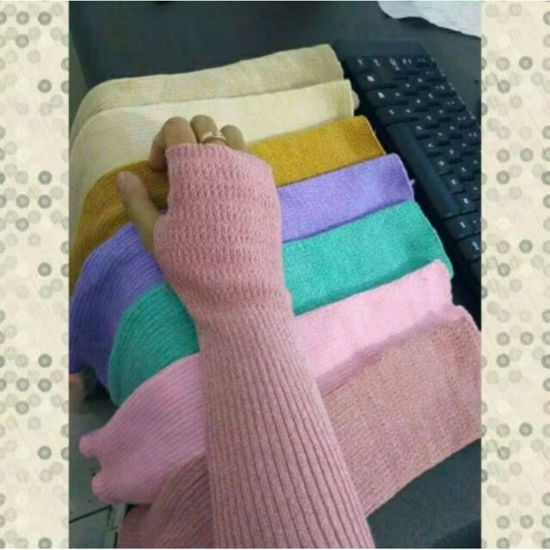 GK_024 1 psg Handsock Fashion Muslim Manset Hand Sock Perempuan Rajut Premium Polos
