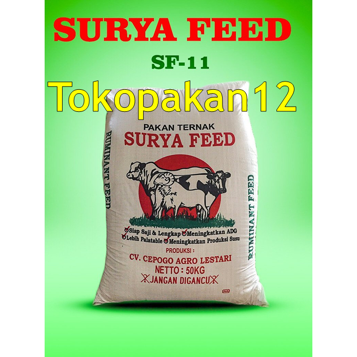 Suryafeed/ Nutrifeed KONSENTRAT PAKAN Sapi/ Kambing/ Domba/ Ruminansia - Kemasan 1/2kg / 500gr