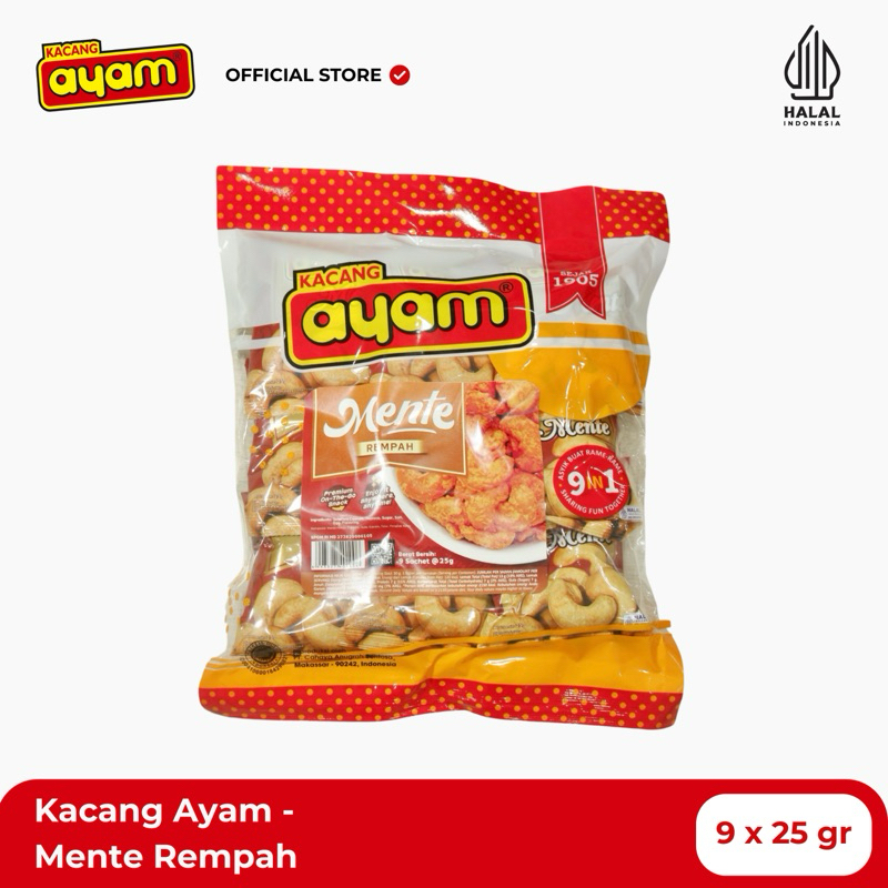 

Kacang Ayam - Kacang Mente Rempah Share Packs (9 in 1) 225gr