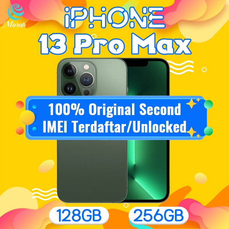 iPhone 13Pro max Second Bekas 128G 256G 6.7inches fullset 100% Original unlocked A15 Bionic 13promax