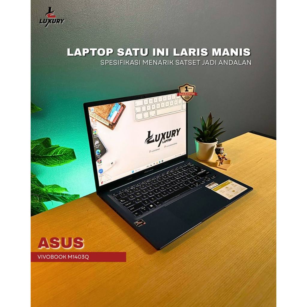 LAPTOP ASUS VIVOBOOK M1403Q SLIM 5K RYZEN 5 SSD RAM DDR4 3200MHZ BACKLIGHT FINGERPRINT SECOND