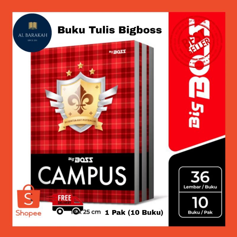

1 Pak (10 Buku) !!! BigBoss Campus 36 Lembar Original Buku Tulis Lembar Kertas Tebal Big Boss / Bigboss