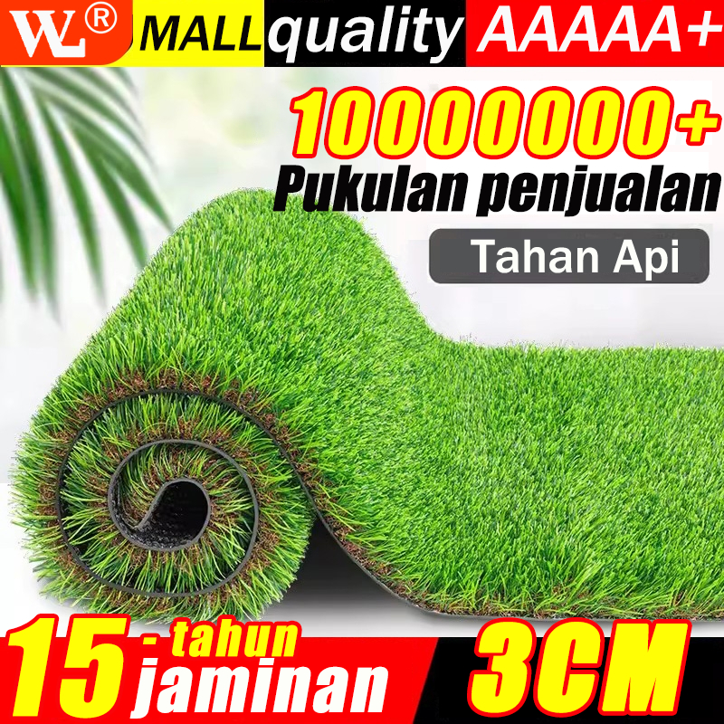 Rumput Sintetis 3cm 2*1.5m/2*2m Tebal Taman Indoor Outdoor Rumput sintetis dekorasi Lawn Rumput Rump