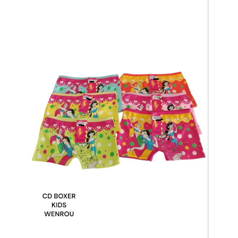 CD Boxer Kids Wenrou F / Boxer Anak Cewek perempuan wanita Original, Boxer Anak Bahan Katun Motif Lu