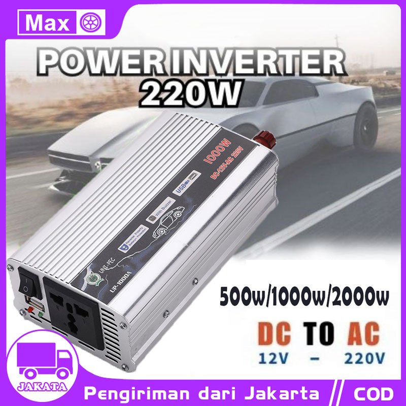 Power Inverter 220W 500W 1000W 2000W 3000W 4000W 6000W Inverter DC 12V to AC 220V 500 watt Pengubah 