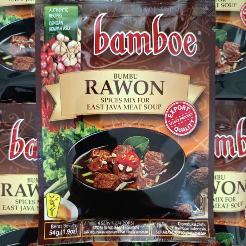 

Bamboe Bumbu Bali / Rujak/ Opor / Rawon / Rendang / Semur / Soto Ayam / Soto Betawi / Soto Daging / Sop / Kare / Lodeh